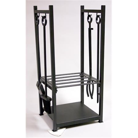 Blueprints Black Wrought Iron Log Rack With Tools BL139851